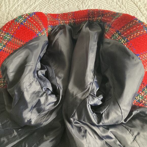Talbots Blazer Red Tartan Plaid Wool Holiday Jacket Party office career Size 4 - Picture 3 of 16